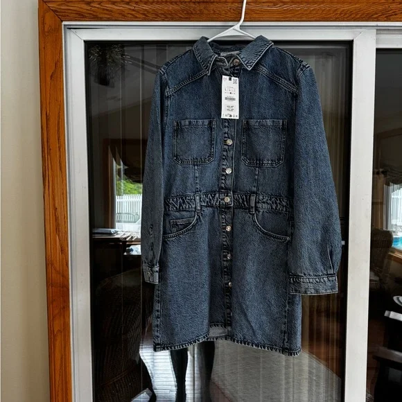 Zara | Dresses | Nwt Zara Denim Buttonup Mini Dress | Poshmark